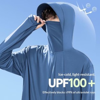 Quần áo chống nắng cho nam Upf100 chống nắng kèm áo khoác có mũ trùm đầu