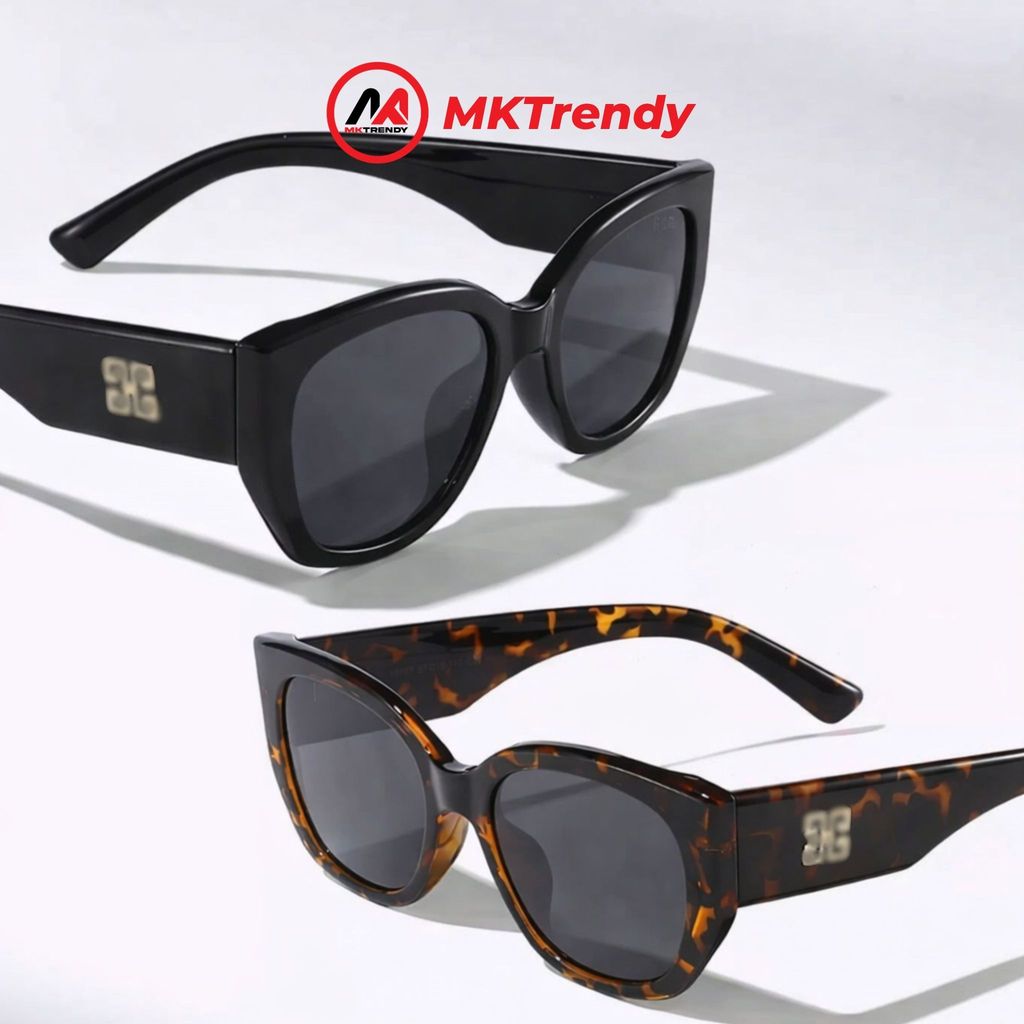 Kính râm gọng vuông MKTRENDY kính mát mắt mèo chống tia UV thời trang nam nữ phong cách sang trọng T39