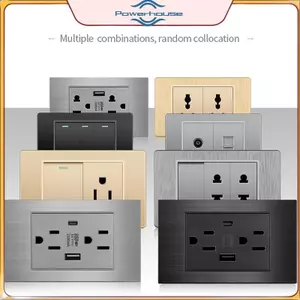 POWER 5V 2.1A USB Type-c Sạc Thái Lan Tiêu chuẩn 118mm Bảng điều khiển gia đình Thái Lan Công tắc treo tường đa năng Công tắc nguồn Soet Series.