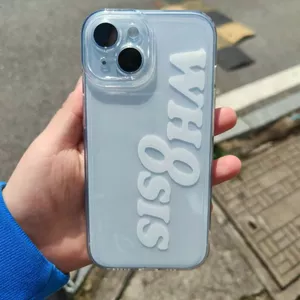 Ốp lưng chữ trắng trang trí cho iPhone 17 Pro/16 Pro/15 Pro/14 Pro