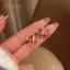 PNPIA- Hàn Quốc Vuốt Tai Móc Tai Kẹp Bông Tai Cho Nữ Thiết Lập Bốn Chiều Màu Vàng Bông Tai Tai Trang Sức Thời Trang Quà Tặng Năm Mới