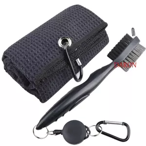 DARON Golf Cleaning Set Nhiều Màu Sắc Cho Câu Lạc Bộ Golf Phụ Kiện Golf Chất Liệu Sợi Nhỏ Khăn Làm Sạch Bông Bàn Chải Microfiber Golf Hai Mặt Bàn Chải Làm Sạch