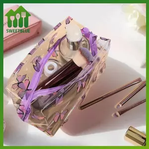 SWEET 1 Thiết Kế Sáng Tạo Hộp Đựng Trang Điểm Trong Suốt Cho Nữ Túi Ngọt Ngào Tổ Chức Dễ Thương Dung Tích Lớn Túi Đựng Mỹ Phẩm Di Động Lipsti Túi n