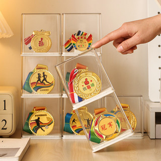 Hộp trưng bày huy chương, giá đỡ huy hiệu marathon Acrylic trong suốt, Có thể xếp chồng lên nhau, Chống bụi, Hiển thị