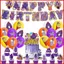 ST2 Grimace Lắc sữa lắc chủ đề trẻ em trang trí tiệc sinh nhật biểu ngữ bánh topper bóng bay thiệp mời TS2
