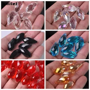 NHỎ 20 Cái / bộ Hạt Pha Lê, Phụ Kiện DIY Màu Nguyên Chất Giọt Nước Mặt Pha Lê, Trang Sức Làm Hạt Thủy Tinh Hạt Rời