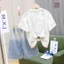 bộ bò cho bé trai size đại 17-40kg hãng MH cao cấp, set quần jean lửng kèm áo phông bé trai berie