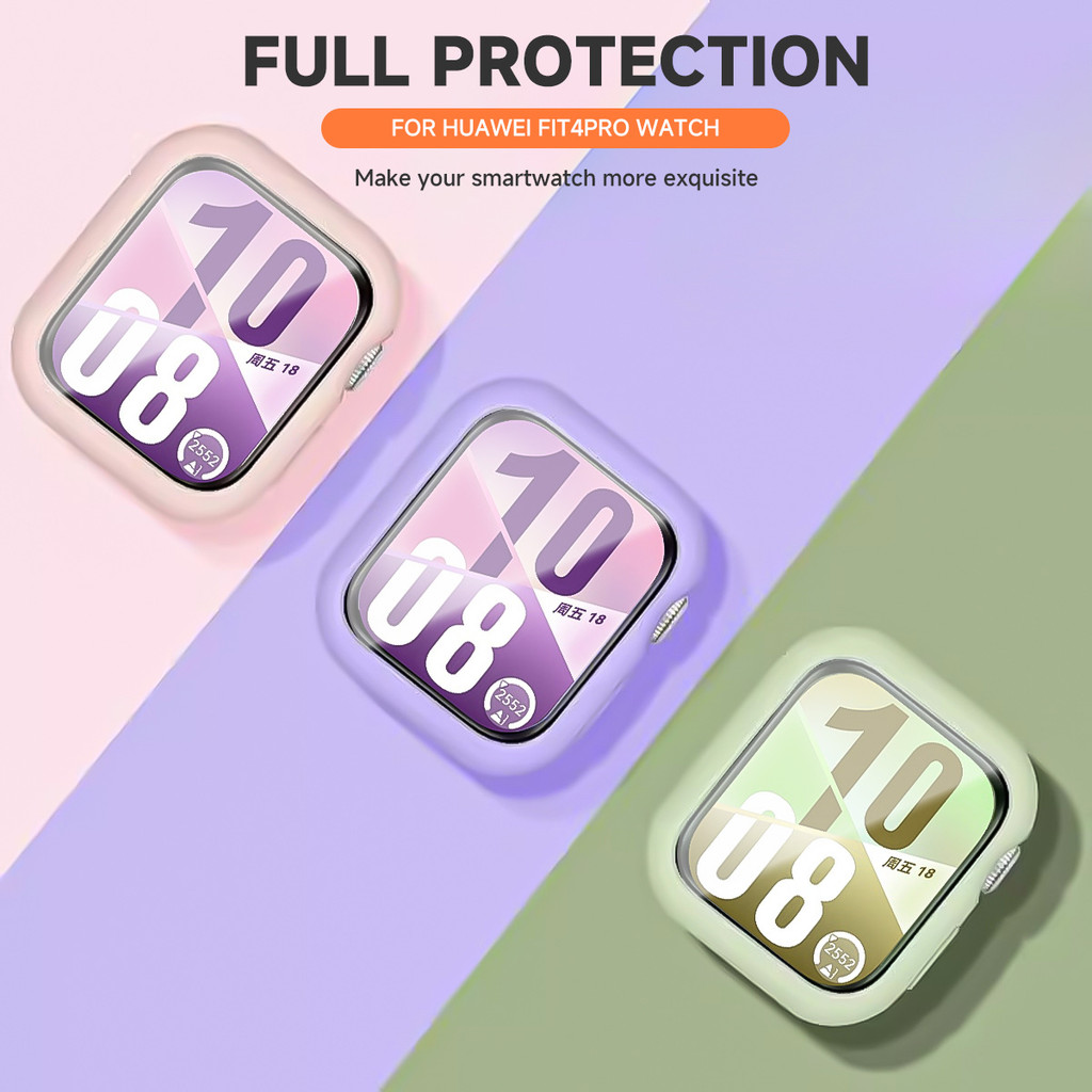 Ốp lưng silicon + màng cường lực cho Huawei Watch Fit 4 / 4Pro vỏ bảo vệ cản đồng hồ accessoies