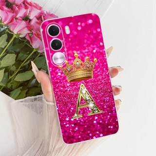 Dành Cho Realme C100 4G C100i C100x Vương Miện Thời Trang Chữ Cái Ban Đầu Cặp Đôi Vỏ Điện Thoại RealmeC100 4G Silicon Mềm TPU