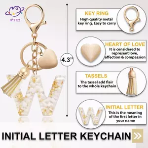 HFTOY 26 Ban Đầu Bảng Chữ Cái A Đến Z Móc Khóa Chữ Cái Màu Be Hình Trái Tim sel Móc Khóa Túi Thời Trang Treo Đồ Trang Trí Xe Nhăn Quà Tặng ~