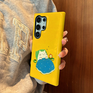 Ốp lưng Sleeping Cat Pattern s26ultra thích hợp cho Samsung s26 s22u s23 plus s23FE s24 s25 plus A55 A56 A36 ốp lưng điện thoại di động