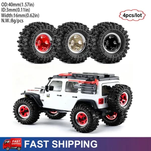 4 40mm 3mm Hex 0.7 "Kim Loại RC Bánh Xích Lốp Và Bánh Xe Cho 1 / 30 Trục SCX30 Ford Bronco Wrangler K10 Nâng Cấp Phần