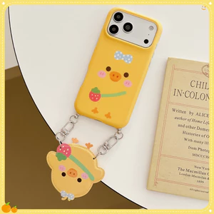 Dành Cho iPhone 17 Pro Max 16 15P Họa Tiết Gà Con Màu Vàng Dễ Thương TPU Mềm Chống Trầy Xước Ốp Điện Thoại Có Mặt Dây Treo Bảo Vệ Chống Sốc Vỏ Chống Rơi