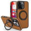 Sang Trọng 360 Xoay Vòng Giá Đỡ Từ Da Ốp Lưng Điện Thoại iPhone 16 15 14 13 12 11 Pro Max 16 Plus Chân Đế Chống Sốc Vỏ Silicon Mềm