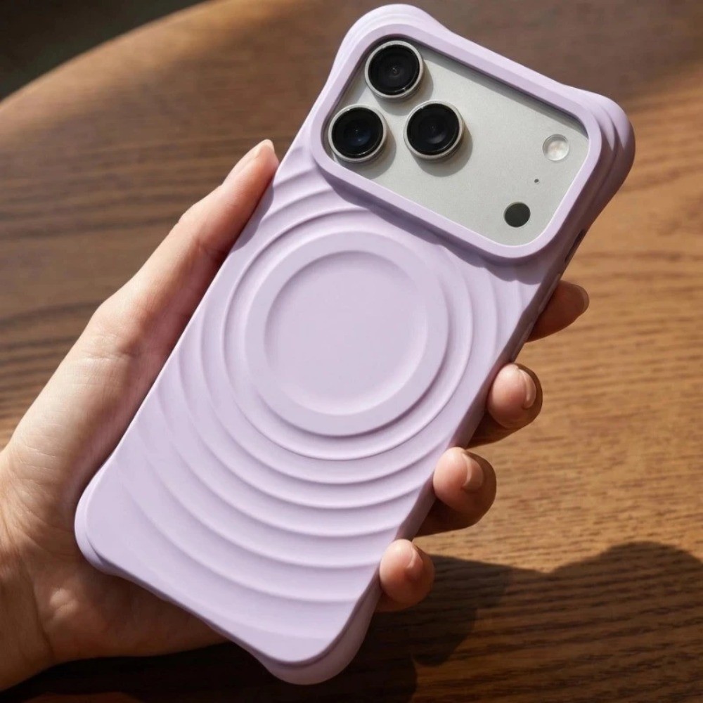 Chất Lượng Cao Roland Tím Ripple Liquid Silicone N52 Ống Điện Thoại Kỹ Thuật Số Cho IPhone 17 13 14 15 16 Pro Max Plus Cảm Biến Da