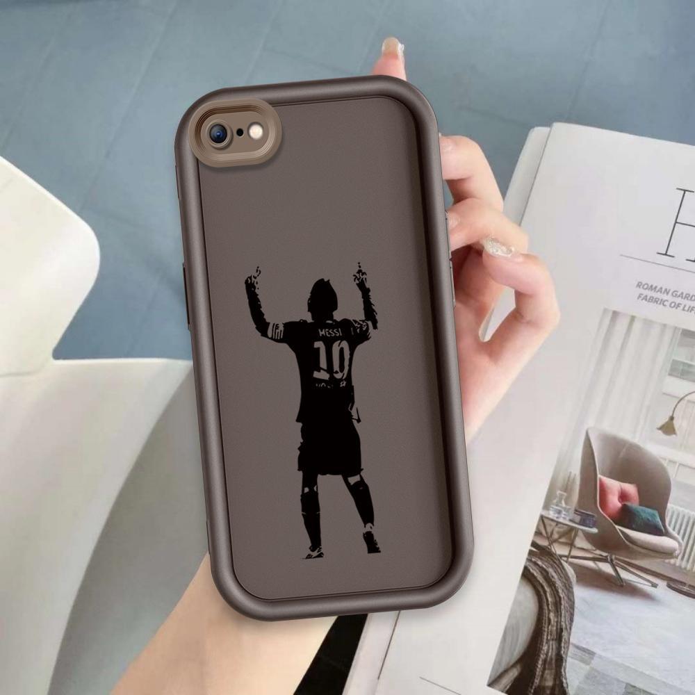 Ốp Lưng Cho iPhone 6 6s 7 8 se2020 Plus Hoạt Hình Silicon Phụ Kiện Vỏ Điện Thoại Mềm TPU NO.10 Messi Bóng Đá Sinh Viên Mắt Thiên Thần Mặt Sau Chống Sốc
