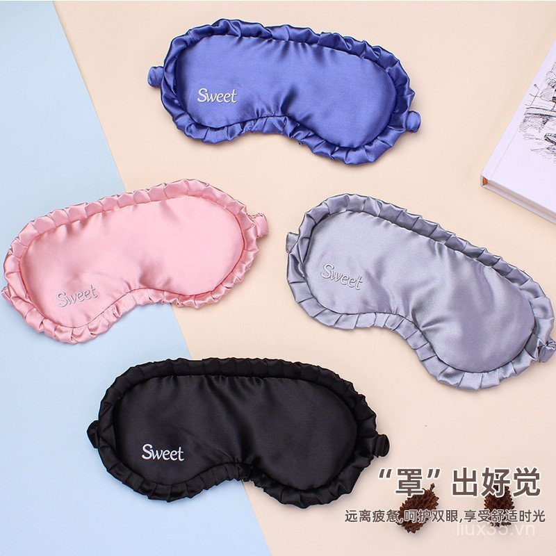 LXY Hai Mặt Giả Lụa Nóng Lạnh Nén Mặt nạ Mắt Bữa Trưa Nghỉ Mềm Mại Thoải Mái Thoáng Khí Ngủ