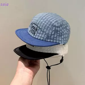 Mũ bóng chày khô nhanh SAIA, Mũ bóng chày thêu chữ kẻ sọc cổ điển, Mũ chống nắng trẻ em mỏng thời trang nhanh khô cho bé trai và bé gái