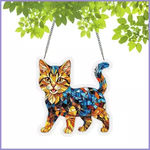 Acrylic Xếp Hình Suncatcher DIY Mèo Dễ Thương Trang Trí Mèo Chống Nắng Cho Nhà Nhà Phòng Khách Phòng Ngủ Ban Công mueadsyvn