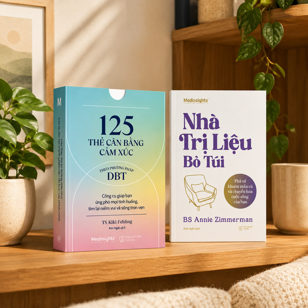 Sách - Lẻ/Combo: 125 thẻ cân bằng cảm xúc theo phương pháp DBT + Nhà Trị Liệu Bỏ Túi (Medinsights)