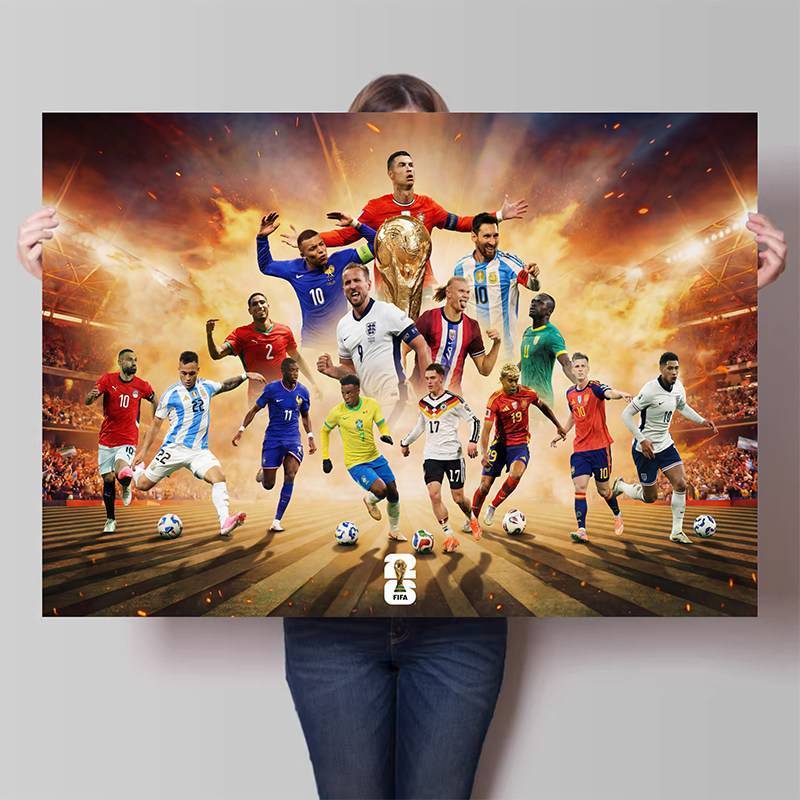 Lịch trình FIFA World Cup 2026 Áp phích không khung, Nghệ thuật treo tường bóng đá để trang trí quán Bar & cửa hàng xổ số