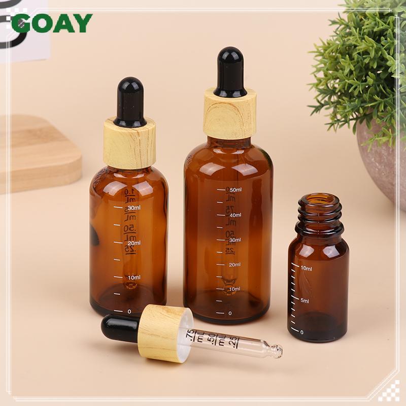 GOAY 5ml-100ml Chai nhỏ giọt có quy mô Thuốc thử Giọt mắt Kính màu hổ phách Hương liệu Chai pipet lỏng Chai có thể đổ lại Du lịch VN