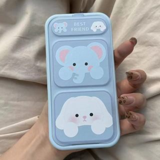 Ốp bảo vệ nắp lật họa tiết thỏ hoạt hình cho iPhone 11 12promax 13pro15pro 15promax 14 14promax 14pro 16 pro max 16 plus 17 17promax