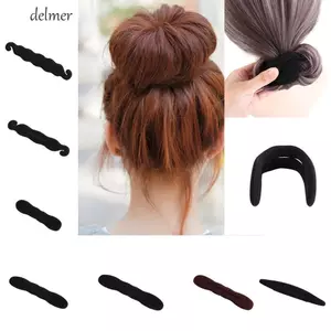 Máy làm bánh mì kẹp tóc DELMER, Máy làm bánh rán dạng vòng lớn dễ dàng tạo kiểu tóc, Phụ kiện tóc Dụng cụ tạo kiểu tóc Bun Kẹp tóc thời trang Bun Máy uốn tóc Bện nữ