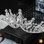 Tinh tế rực rỡ Baroque Đám cưới Pha lê Vương miện cô dâu Tiaras Phụ kiện trang sức tóc Nữ Mũ kim cương giả mới