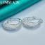 URMYLADY Bạc 925 Dệt Lưới Bông Tai Nữ Cưới Đính Hôn Thời Trang Quyến Rũ Trang Sức