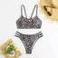 2026 Phong Cách Mới Châu Âu Mỹ bikini Phù Hợp Với Da Báo Gợi Cảm Nhiều Cánh Rỗng Đồ Bơi Bikini