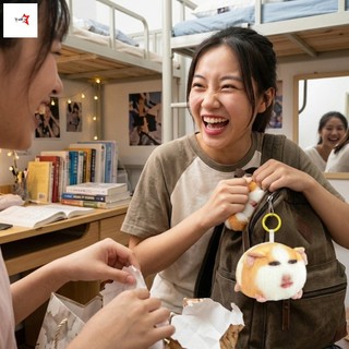 Móc khóa sang trọng lợn Hà Lan có âm thanh Búp bê ngộ nghĩnh để trang trí túi