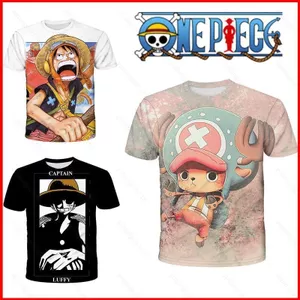 YB1 ONE PIECE Áo Thun Anime Luffy Chopper Ace Tay Ngắn Áo Tee Unisex Áo Plus Kích Thước BY1