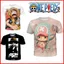 YB1 ONE PIECE Áo Thun Anime Luffy Chopper Ace Tay Ngắn Áo Tee Unisex Áo Plus Kích Thước BY1