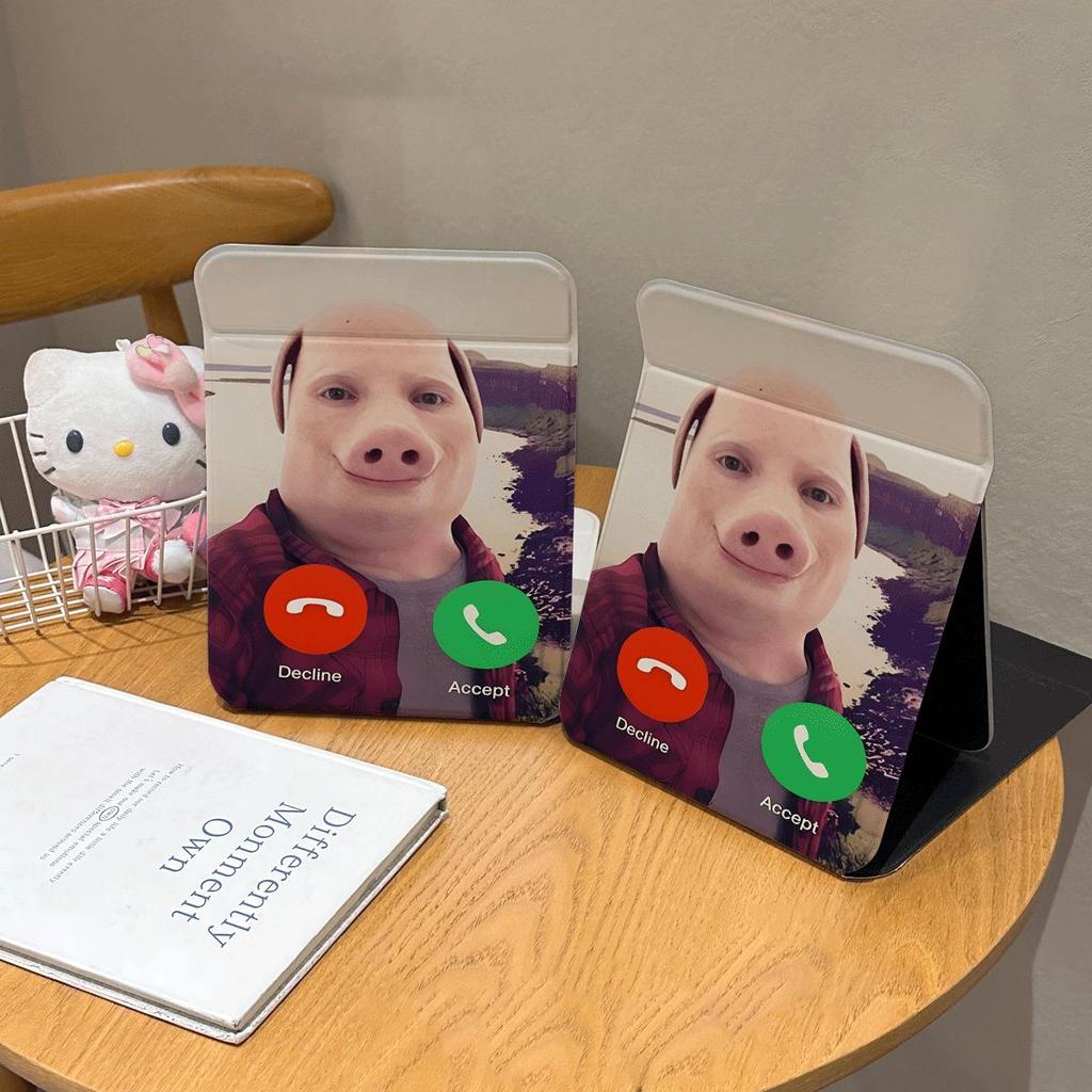Gương gập mini in mặt heo người hài hước độc lạ