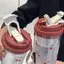 PlumHOUSE Bình Nước 580ml Có Ống Hút – Bình Nước Cho Học Sinh Họa Tiết Dễ Thương, Chịu Nhiệt, Tiện Mang Đi