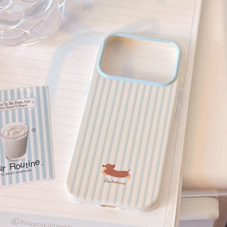 [Sheren] Vỏ điện thoại Dachshund sọc Thích hợp cho i17 16 15 14 13 12 11 pro max Vỏ bảo vệ chống sốc