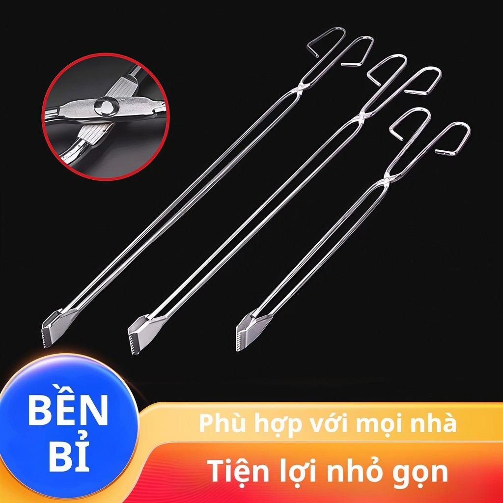 Kẹp Gắp Rác Dã Ngoại Chất Liệu Thép Không Gỉ Tiện Lợi, Kẹp Gắp Than Nướng BBQ Cắm Trại, Camping,vệ sinh tiện dụng-FE123