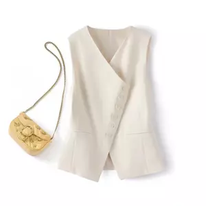 Phù Hợp Với Áo Vest Nữ Ngắn Nhỏ 2025 Top Slim-fit Áo Ngoài Tính Khí Phù Hợp Với Áo Vest 6.4