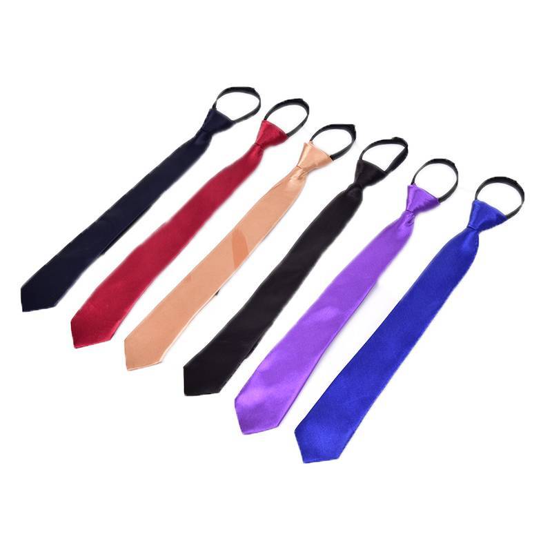PNPIA-Lười Netie Bé Trai Học Sinh Chắc Chắn Đám Cưới Slim Zip Up Ne Tie Mới