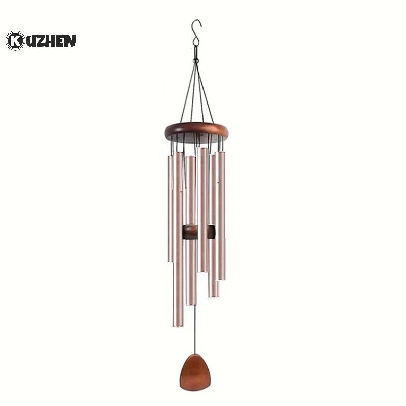 KUZHEN 26 Inch Hợp Kim Nhôm Hiện Đại Chuông Gió Với Thẻ Gỗ Khác Biệt Cho Ban Công Hành Lang Trang Trí Ngoài Trời HOT