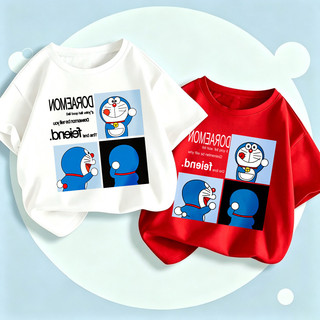 Áo Thun Bông Trẻ Em In Doraemon Anime, Áo Ngắn Tay Hè Bé Trai Gái COD