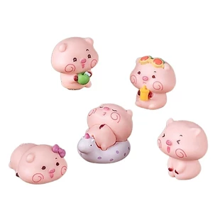 SA 5 Sáng Tạo Hoạt Hình Lợn Các Bức Tượng Nhỏ Trang Trí Cho DIY Máy Tính Để Bàn Phong Cảnh Cảnh Cảnh Đồ Trang Trí Phụ Kiện