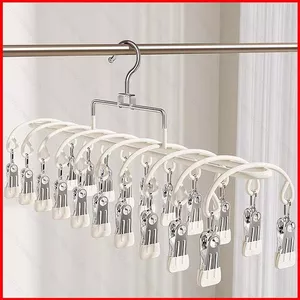ST2 20 Kẹp Tiết Kiệm Không Gian Tất Móc Treo Quần Áo Bền Giá Để Đồ Tủ Quần Áo Sắp Xếp Giặt Hàng Ngày TS2