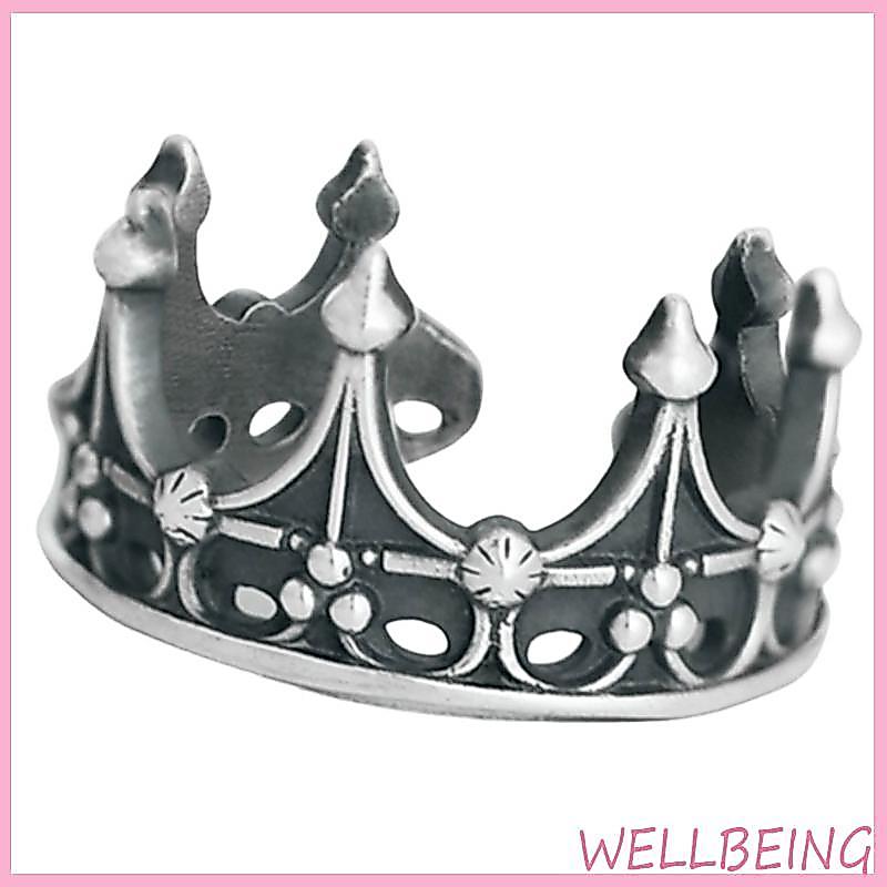 Wellb Crown Chủ Đề Mở Nhẫn Với Kích Thước Ngón Tay Có Thể Điều Chỉnh Kết Cấu Hợp Kim Vintage Ngón Tay Trang Sức Thích Hợp Cho Thời Trang Wom