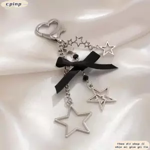 Móc chìa khóa CPINCP, Móc khóa mặt dây chuyền treo nơ, Hộp đựng chìa khóa hình ngôi sao năm cánh thời trang dành cho nữ Cô gái
