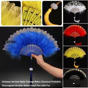 Quạt cầm tay sườn xám có thể gập lại NEWIDEA, Phong cách cổ xưa Trung Quốc với quạt nhựa Lông xương Quạt trưng bày thời trang nữ, Trang trí đám cưới khiêu vũ Quạt khiêu vũ cầm tay gấp ren trắng đen