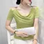 Mùa hè Phong cách mới Thiết kế dây chuyền hàng hóa Châu Âu Xếp chồng cọc thời trang Phù hợp với Áo thun ngắn tay phong cách phương Tây Slim-