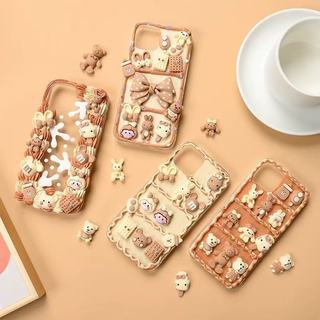 Linh kiện hình bánh kẹo gấu sữa, phụ kiện kem bơ chế tạo ốp lưng điện thoại đa dụng