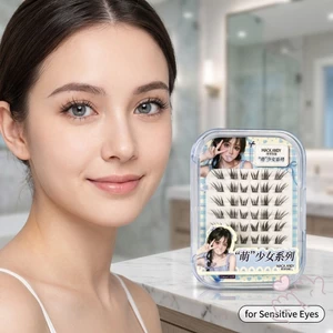Cụm lông mi giả kiểu Fox tự nhiên Sợi tổng hợp màu đen C Curl 10-13mm